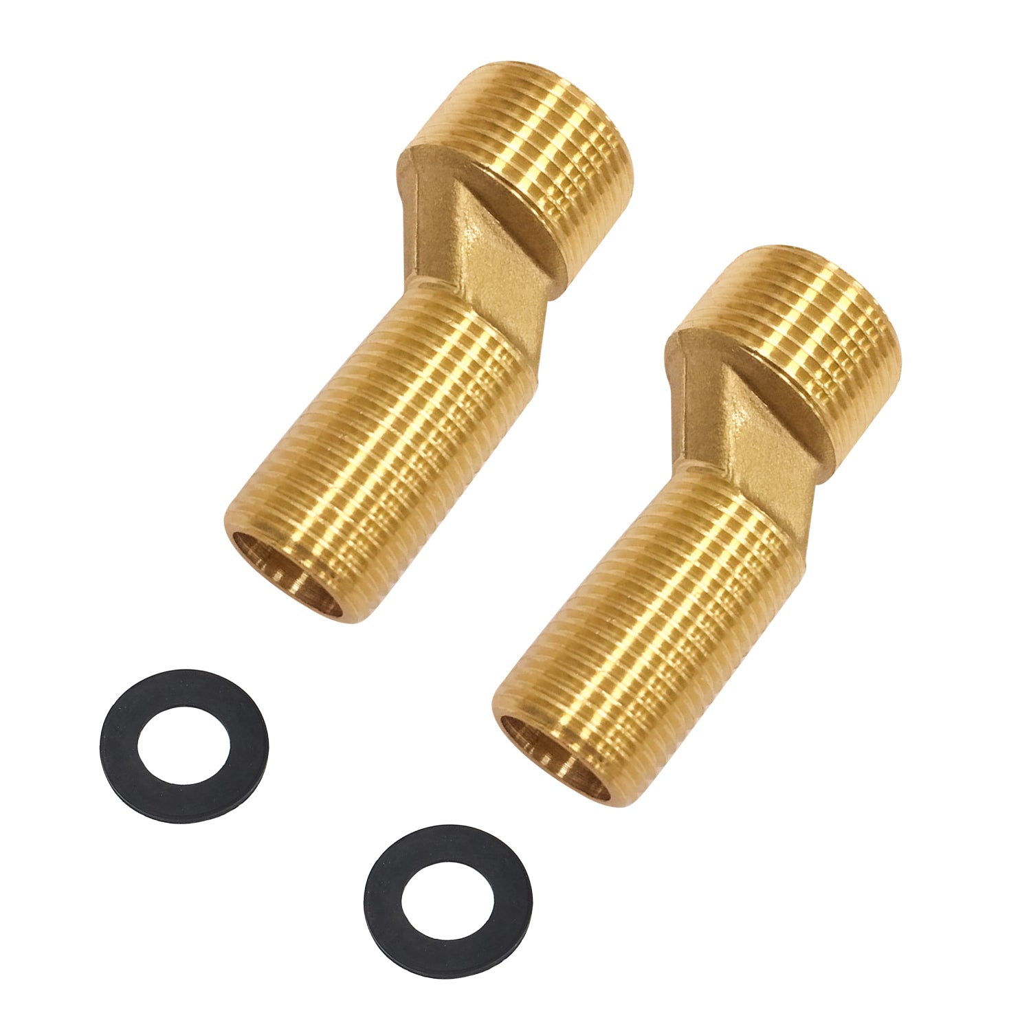 Airuida Solid Brass 3/4"Male × 1/2"Male thread Bend Angle Adapter Faucet Adapter 2 Pieces Included