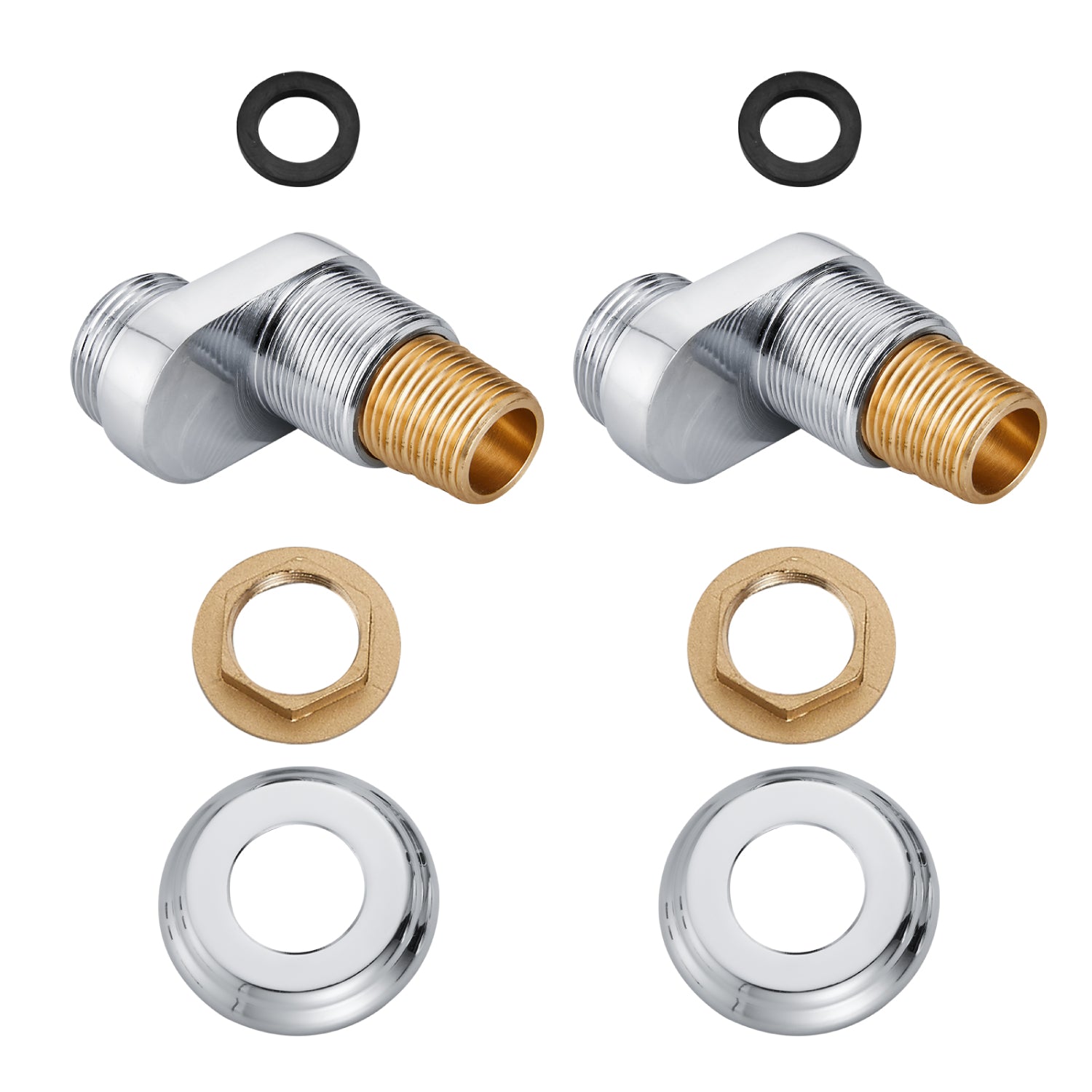 Wall Mount Faucets Connector Set Brass Kitchen Sink 1/2" NPT Female to G 3/4 Male Chrome Polish Mounted Installation Kit