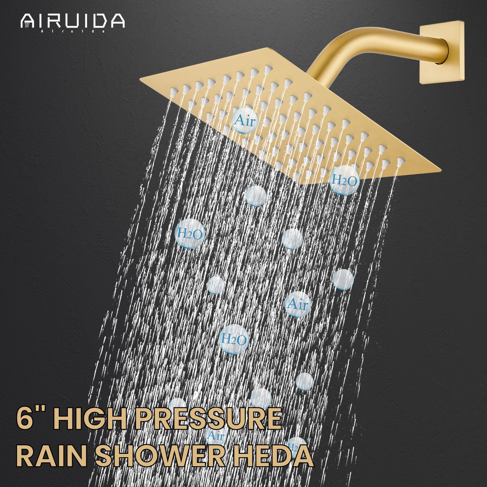 Airuida Shower Faucet Set with Tub Spout Bathtub Faucet Kit Shower Tub Faucet Set Complete Tub Shower Trim Kit with Solid Brass Rough-in Valve and Rainfall Square Showerhead