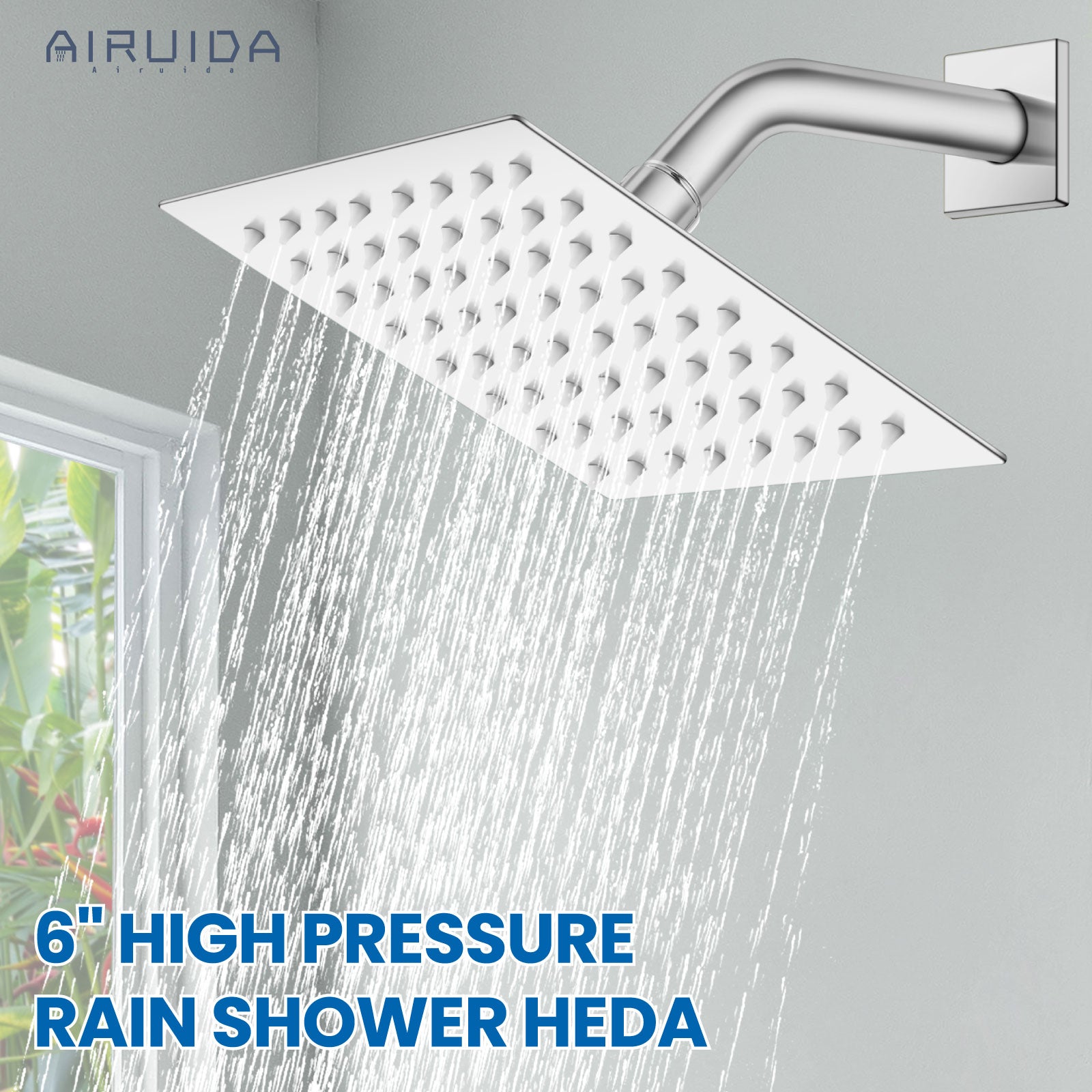 Airuida Shower Faucet Set with Tub Spout Bathtub Faucet Kit Shower Tub Faucet Set Complete Tub Shower Trim Kit with Solid Brass Rough-in Valve and Rainfall Square Showerhead