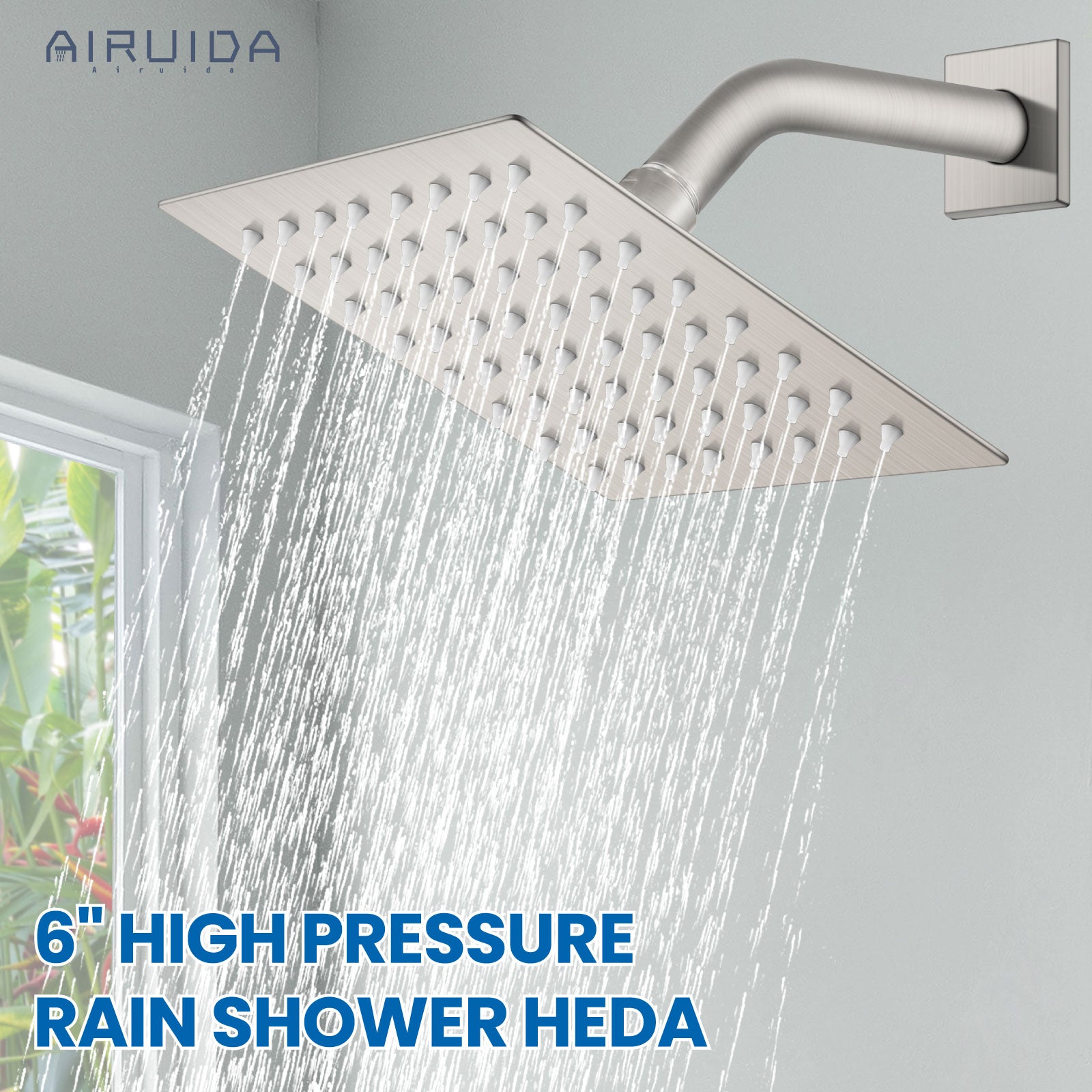 Airuida Shower Faucet Set with Tub Spout Bathtub Faucet Kit Shower Tub Faucet Set Complete Tub Shower Trim Kit with Solid Brass Rough-in Valve and Rainfall Square Showerhead