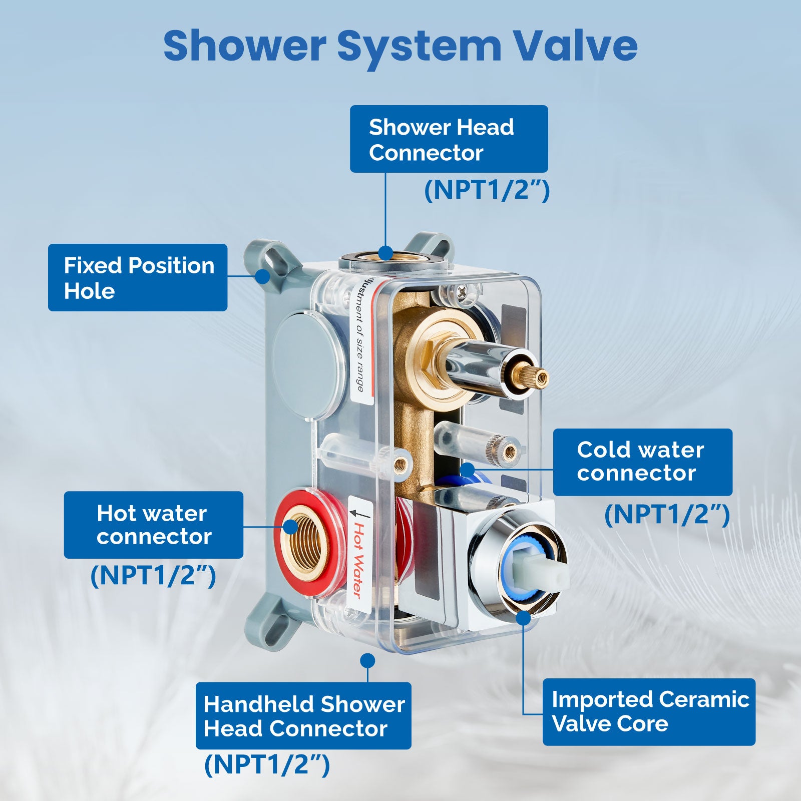 Airuida 12 Inch Ceiling Shower System SUS304 Ultra-thin Ceiling Mount Rain Shower Head with Handheld Rough-in Valve Bathroom Luxury Brass Shower Rain Mixer Shower Faucet Set