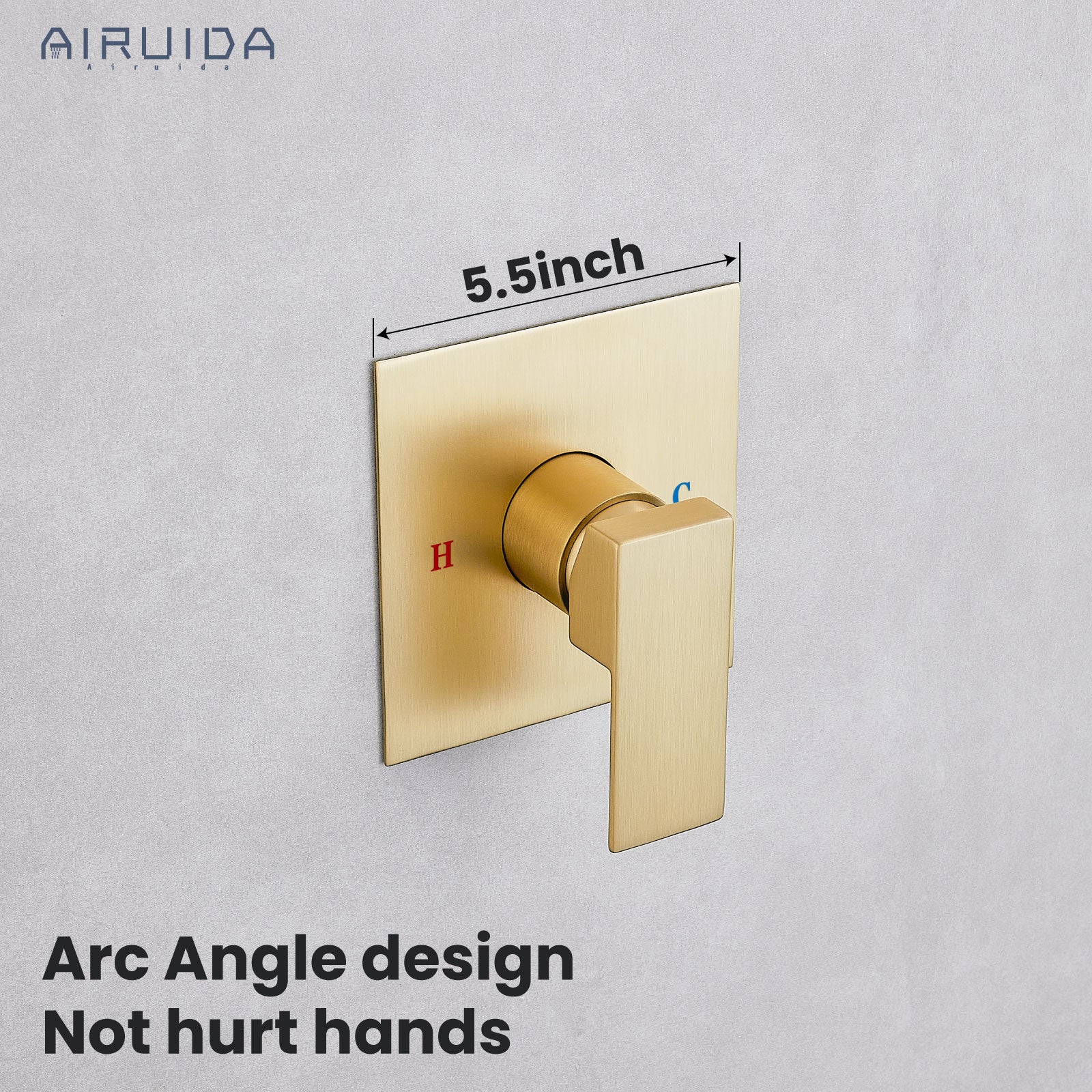 Airuida Single-Function Shower Handle Valve Trim Kit Shower Valves Wall Mount Brass Faucet Shower Rough-In Valve Bathroom Trim Kit Single Handle Tub Shower Valve Mixer