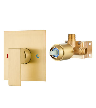 Airuida Single-Function Shower Handle Valve Trim Kit Shower Valves Wall Mount Brass Faucet Shower Rough-In Valve Bathroom Trim Kit Single Handle Tub Shower Valve Mixer