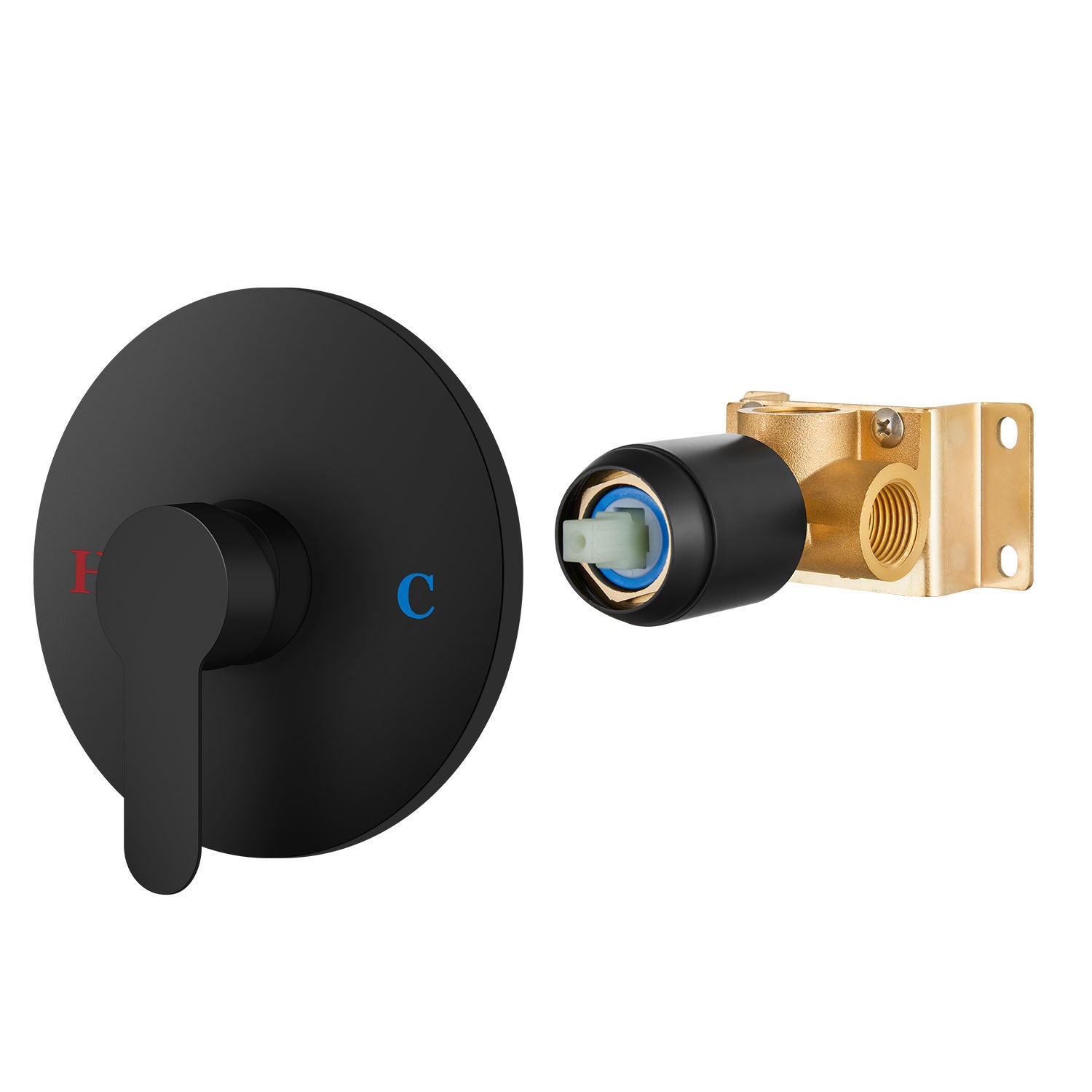 Airuida Single-Function Shower Handle Valve Trim Kit Shower Valves Wall Mount Brass Faucet Shower Rough-In Valve Bathroom Trim Kit Single Handle Tub Shower Valve Mixer