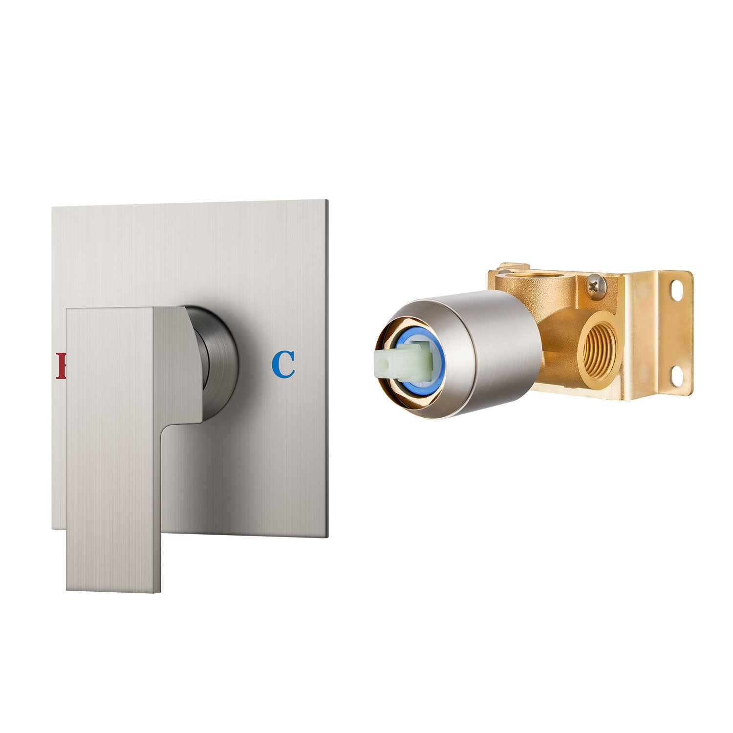 Airuida Single-Function Shower Handle Valve Trim Kit Shower Valves Wall Mount Brass Faucet Shower Rough-In Valve Bathroom Trim Kit Single Handle Tub Shower Valve Mixer