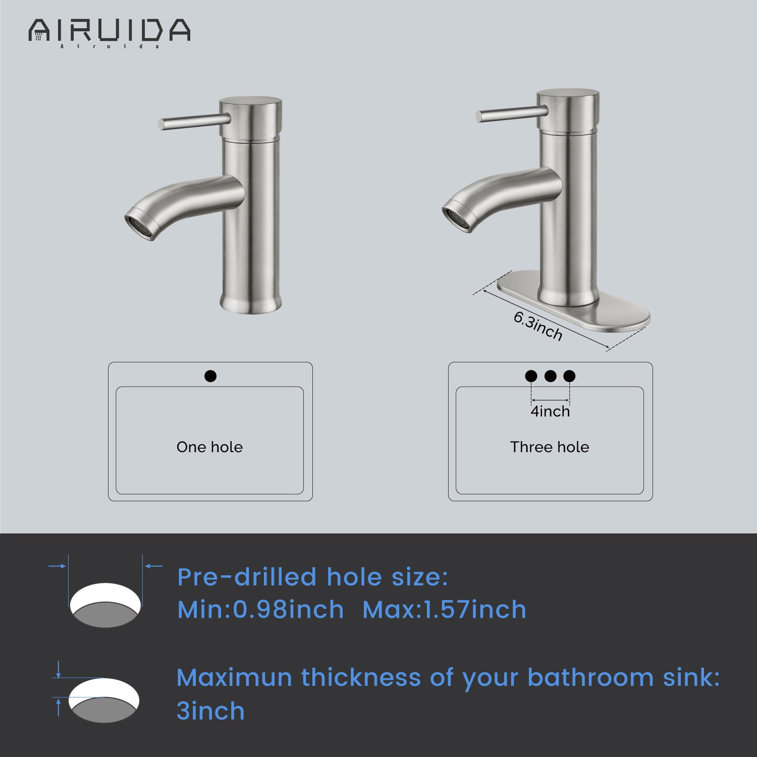 Airuida Bathroom Bowl Vessel Sink Faucet Short Bathroom Stainless Steel Faucet Single Handle Single Hole Deck Mount with Circular Spout Lavatory Vanity with Pop Up Drain