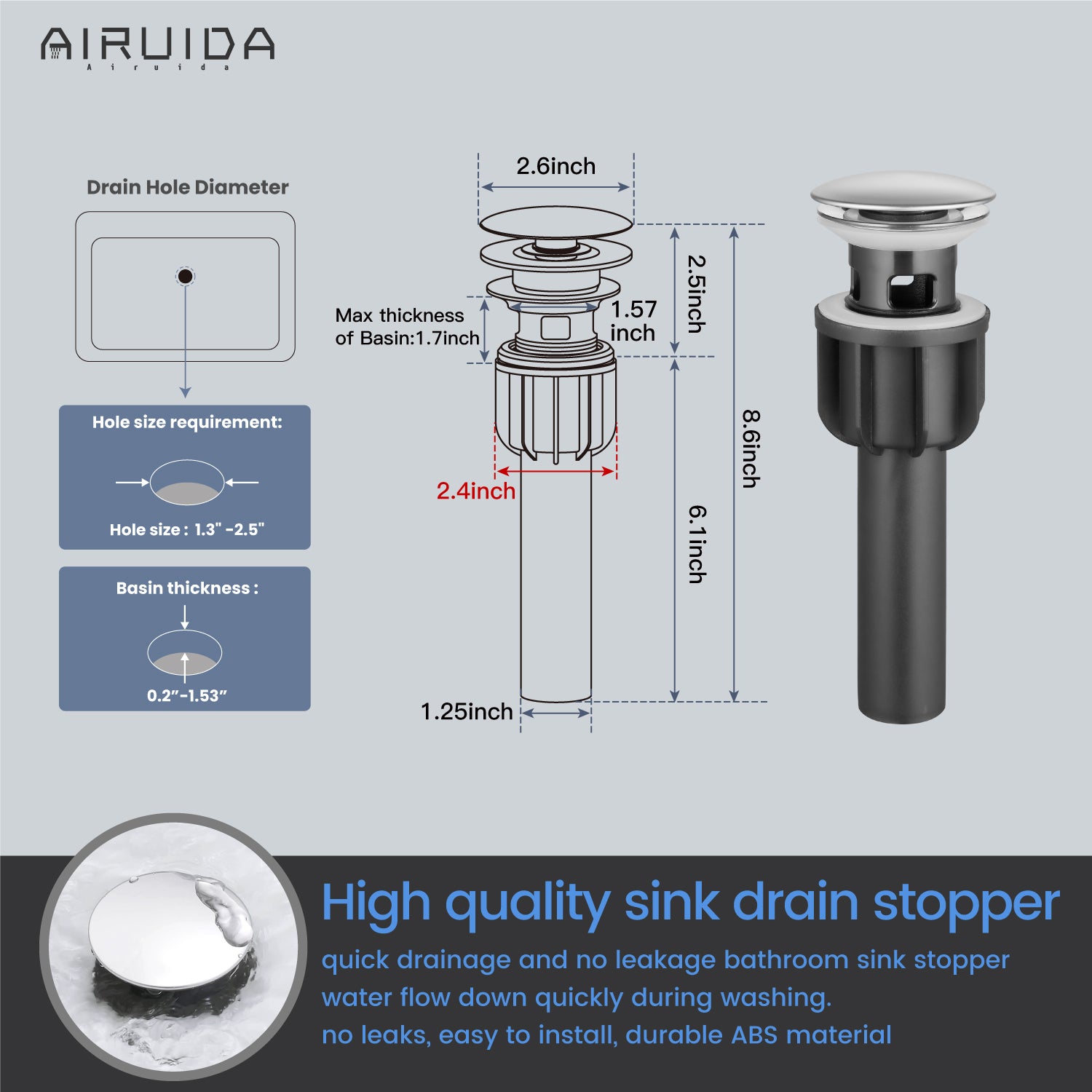Airuida Bathroom Bowl Vessel Sink Faucet Short Bathroom Stainless Steel Faucet Single Handle Single Hole Deck Mount with Circular Spout Lavatory Vanity with Pop Up Drain
