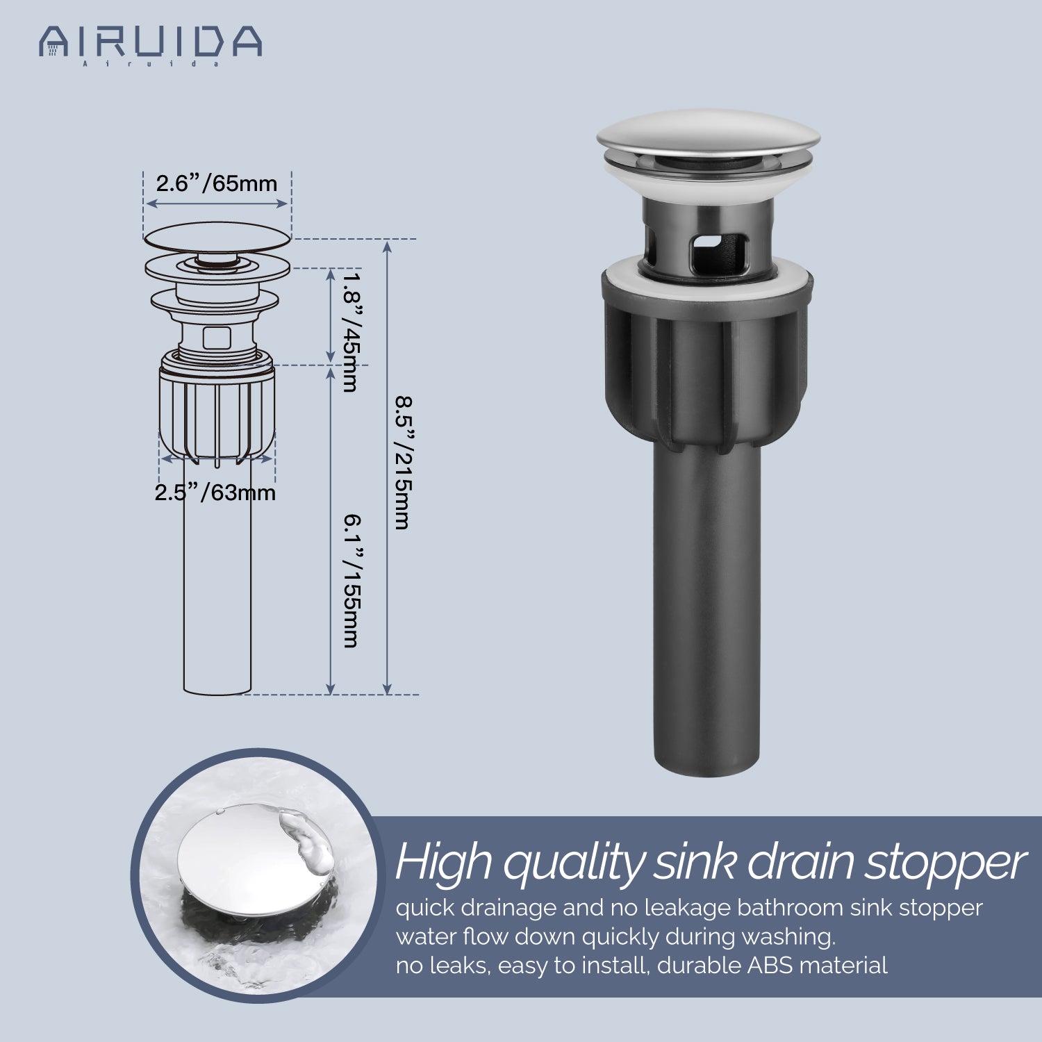 Airuida Waterfall Spout Bathroom Faucet, Rv Lavatory Vessel Faucet, Single Handle One Hole 1 or 3 Hole with Deck Plate, Bathroom Sink Faucet with Pop-up Drain