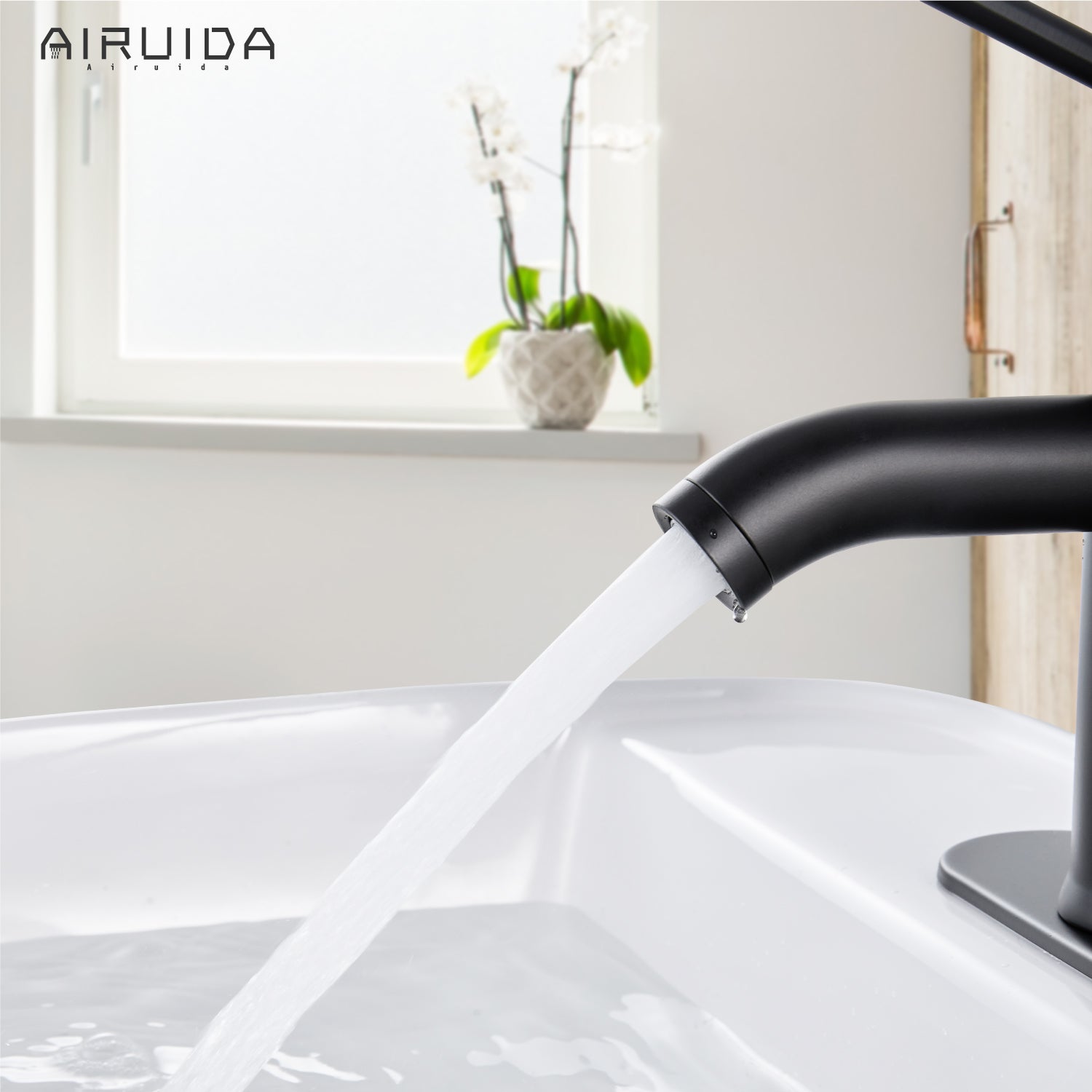 Airuida Short Bathroom Bowl Vessel Sink Faucet Bathroom Stainless Steel Mixer Tap Single Handle Single Hole Deck Mount with Circular Spout Bowl Vanity Faucets