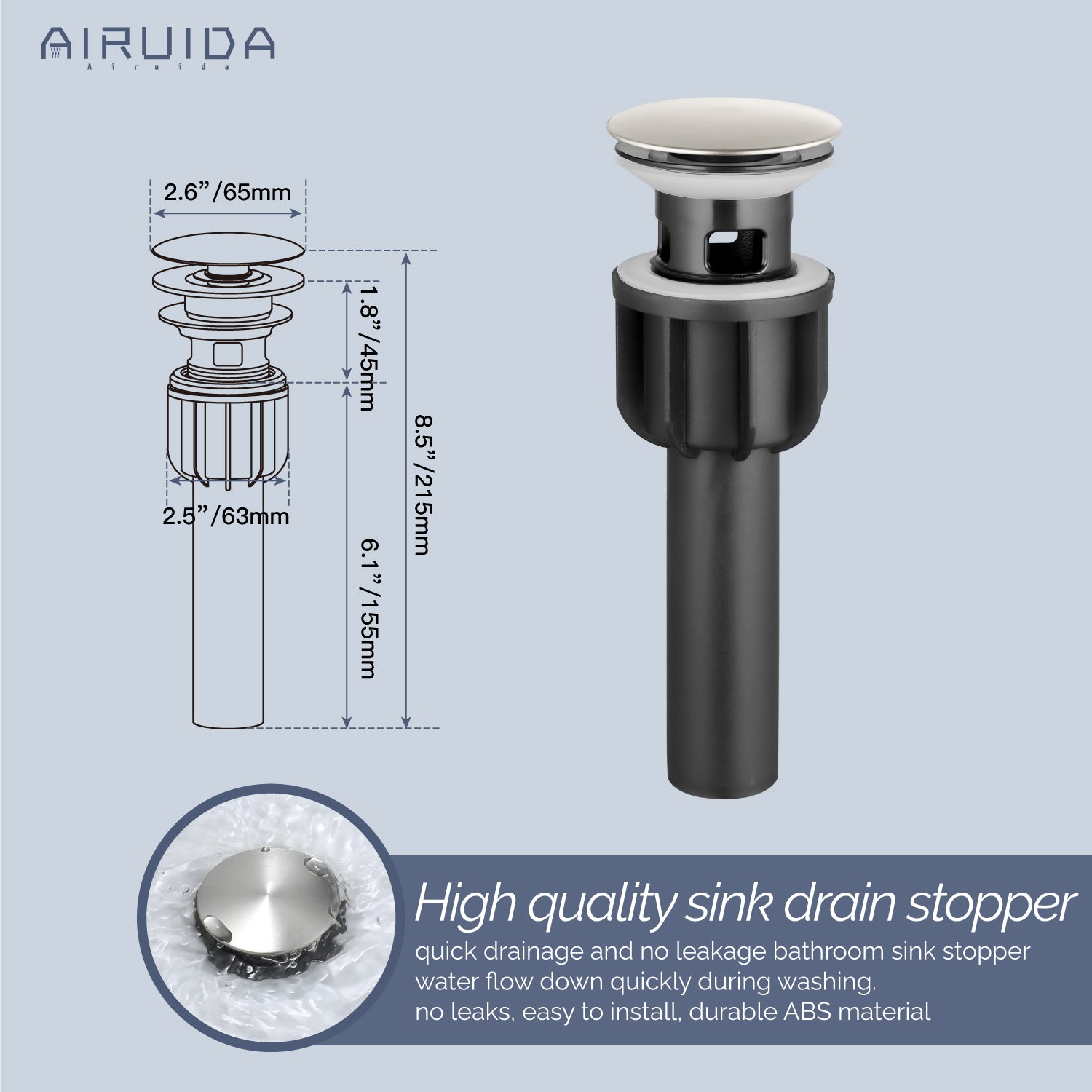 Airuida Waterfall Spout Bathroom Faucet, Rv Lavatory Vessel Faucet, Single Handle One Hole 1 or 3 Hole with Deck Plate, Bathroom Sink Faucet with Pop-up Drain