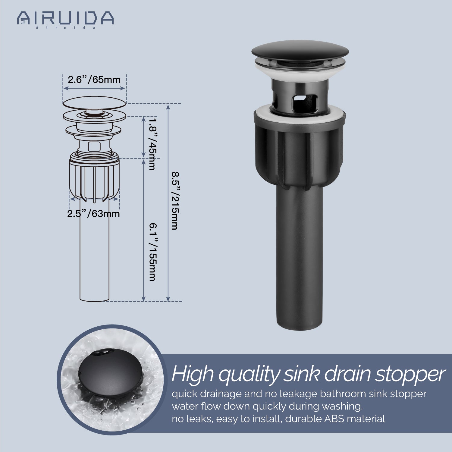 Airuida Waterfall Spout Bathroom Faucet, Rv Lavatory Vessel Faucet, Single Handle One Hole 1 or 3 Hole with Deck Plate, Bathroom Sink Faucet with Pop-up Drain