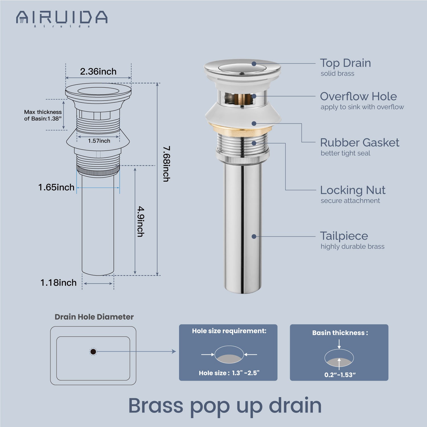 Airuida Widespread Waterfall Bathroom Faucet, Deck Mounted 8 Inch Faucet, Double Handles 3 Holes Waterfall Bathroom Faucet