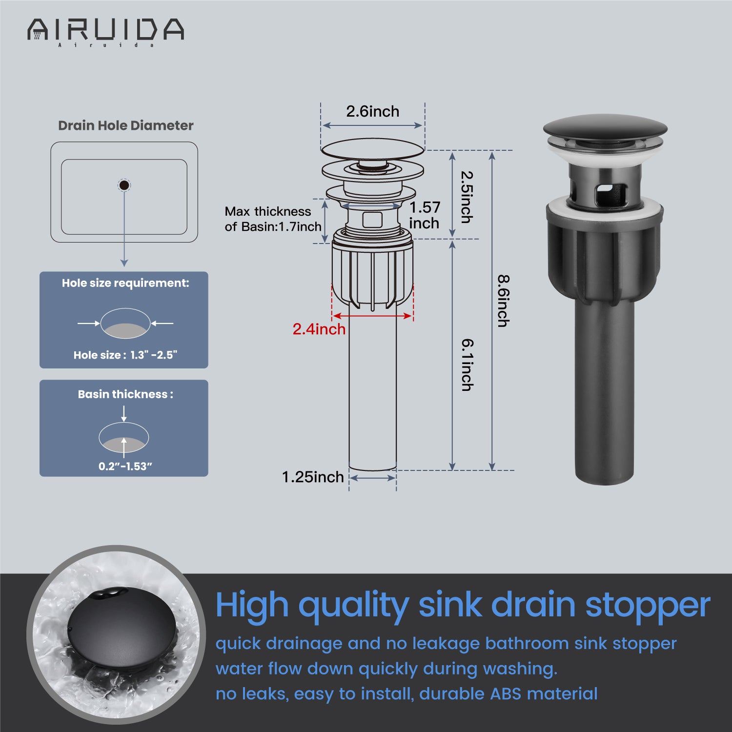 Airuida Bathroom Bowl Vessel Sink Faucet Short Bathroom Stainless Steel Faucet Single Handle Single Hole Deck Mount with Circular Spout Lavatory Vanity with Pop Up Drain