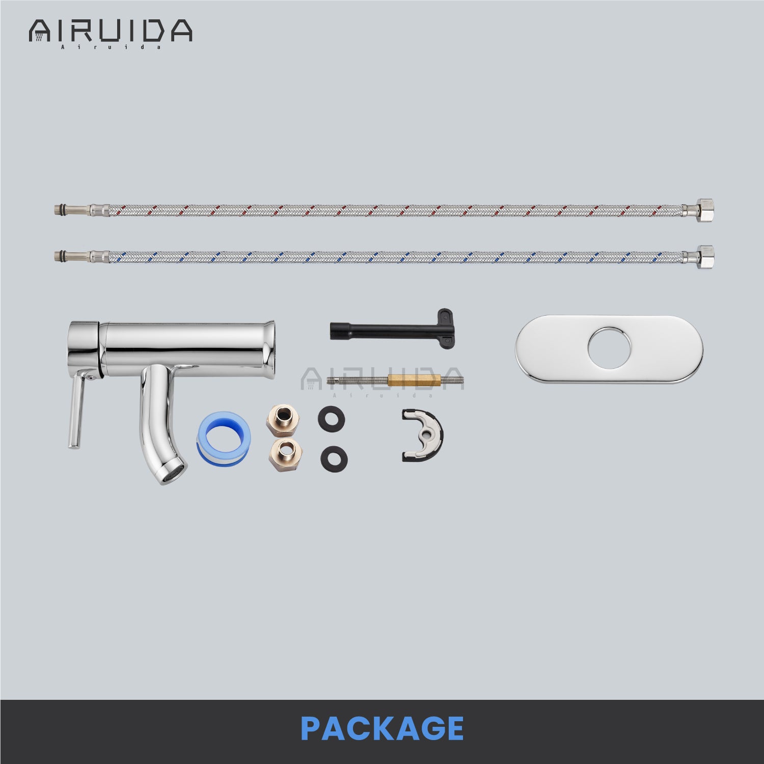 Airuida Short Bathroom Bowl Vessel Sink Faucet Bathroom Stainless Steel Mixer Tap Single Handle Single Hole Deck Mount with Circular Spout Bowl Vanity Faucets