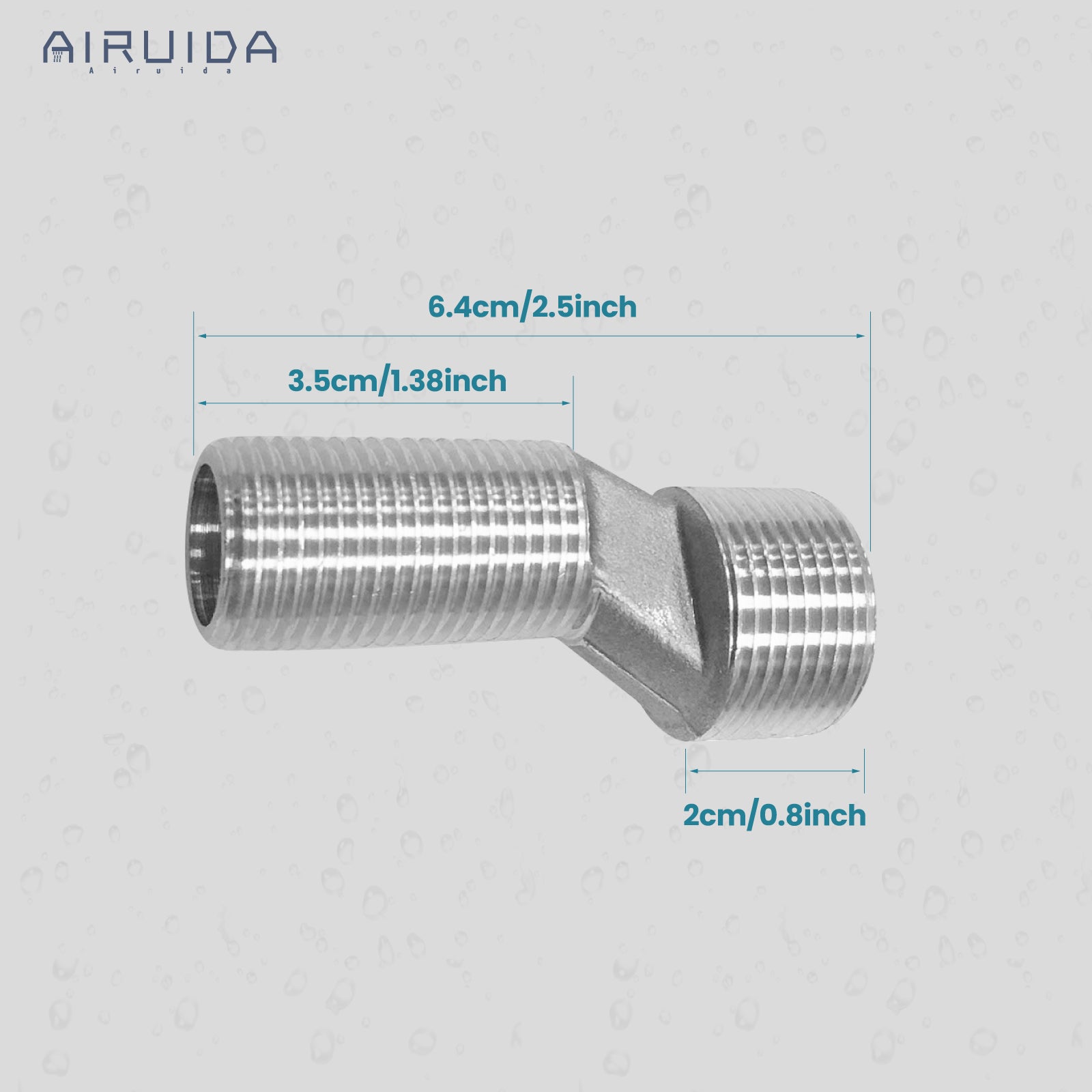 Airuida Solid Brass 3/4"Male × 1/2"Male thread Bend Angle Adapter Faucet Adapter 2 Pieces Included