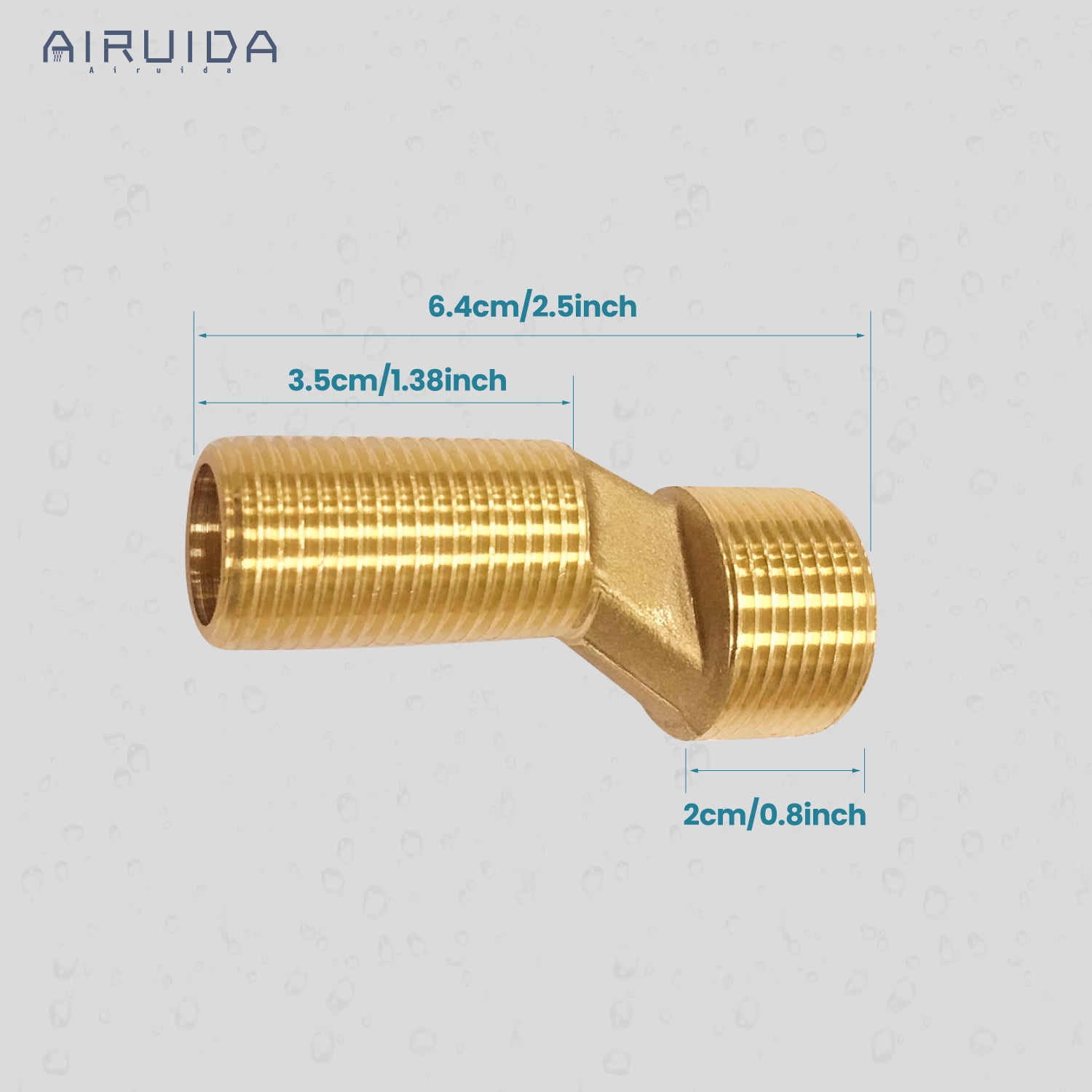 Airuida Solid Brass 3/4"Male × 1/2"Male thread Bend Angle Adapter Faucet Adapter 2 Pieces Included