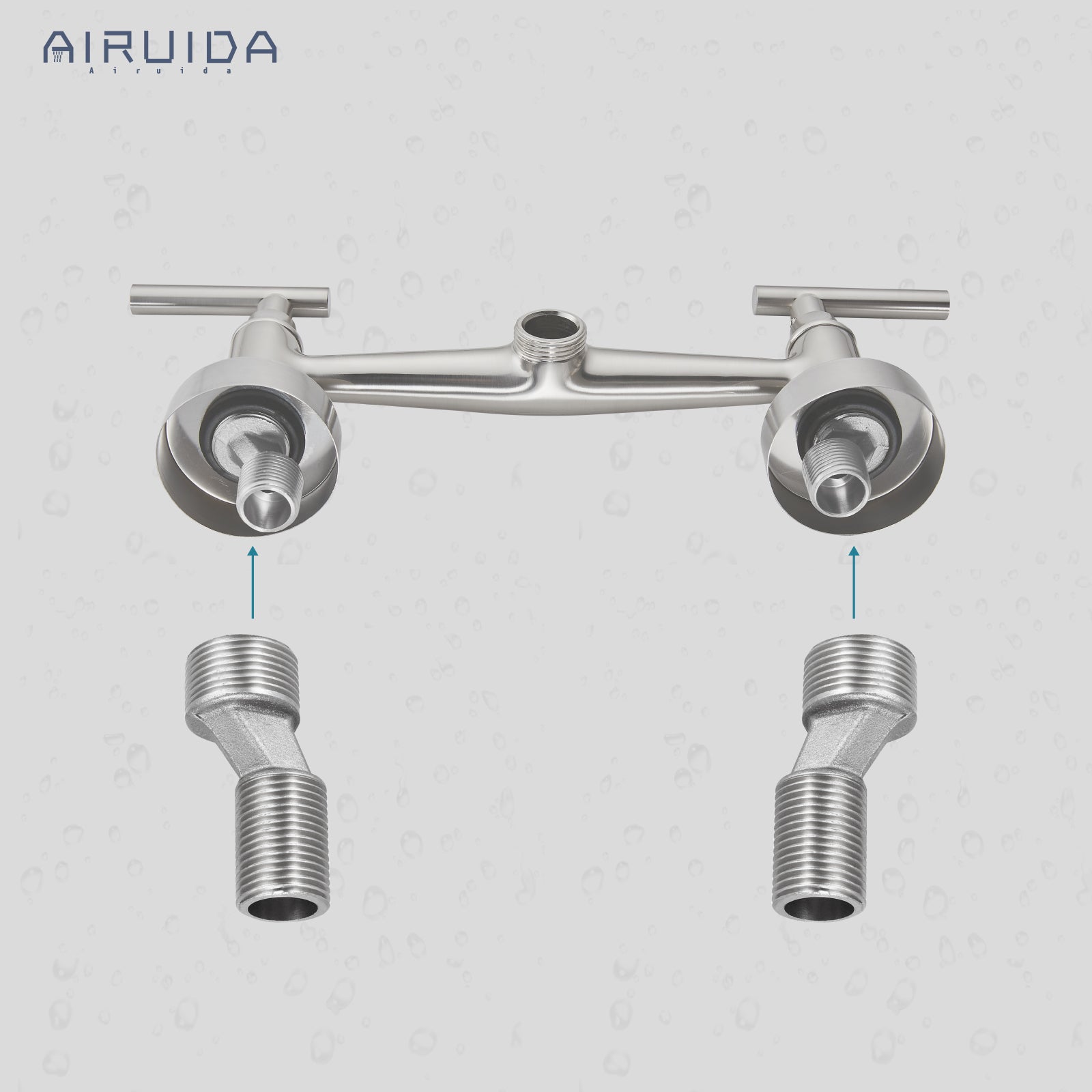 Airuida Solid Brass 3/4"Male × 1/2"Male thread Bend Angle Adapter Faucet Adapter 2 Pieces Included