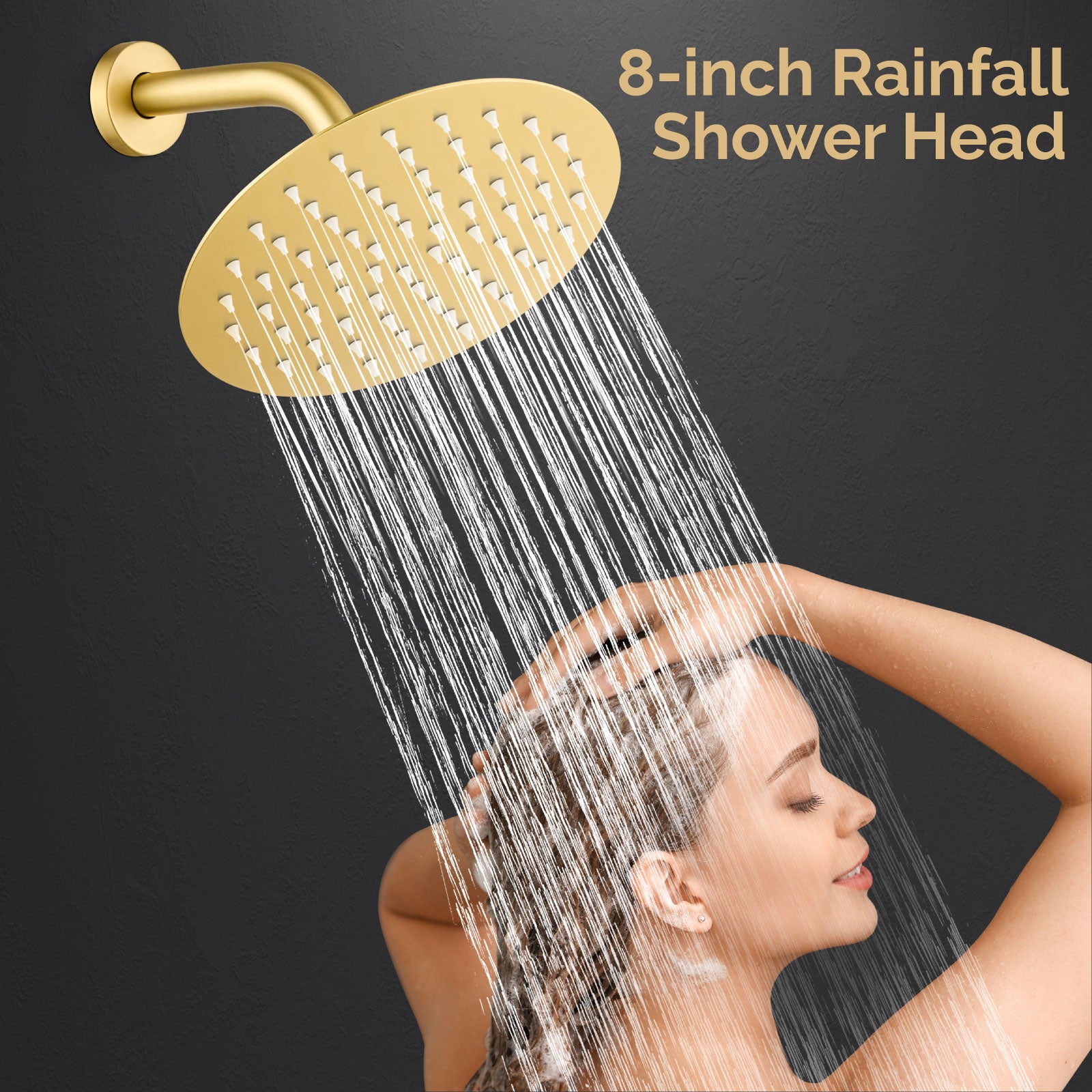 Airuida Shower Faucet Set with Tub Spout Bathtub Faucet Kit Shower Tub Faucet Set Complete Tub Shower Trim Kit with Solid Brass Rough-in Valve Rainfall Round Shower Head