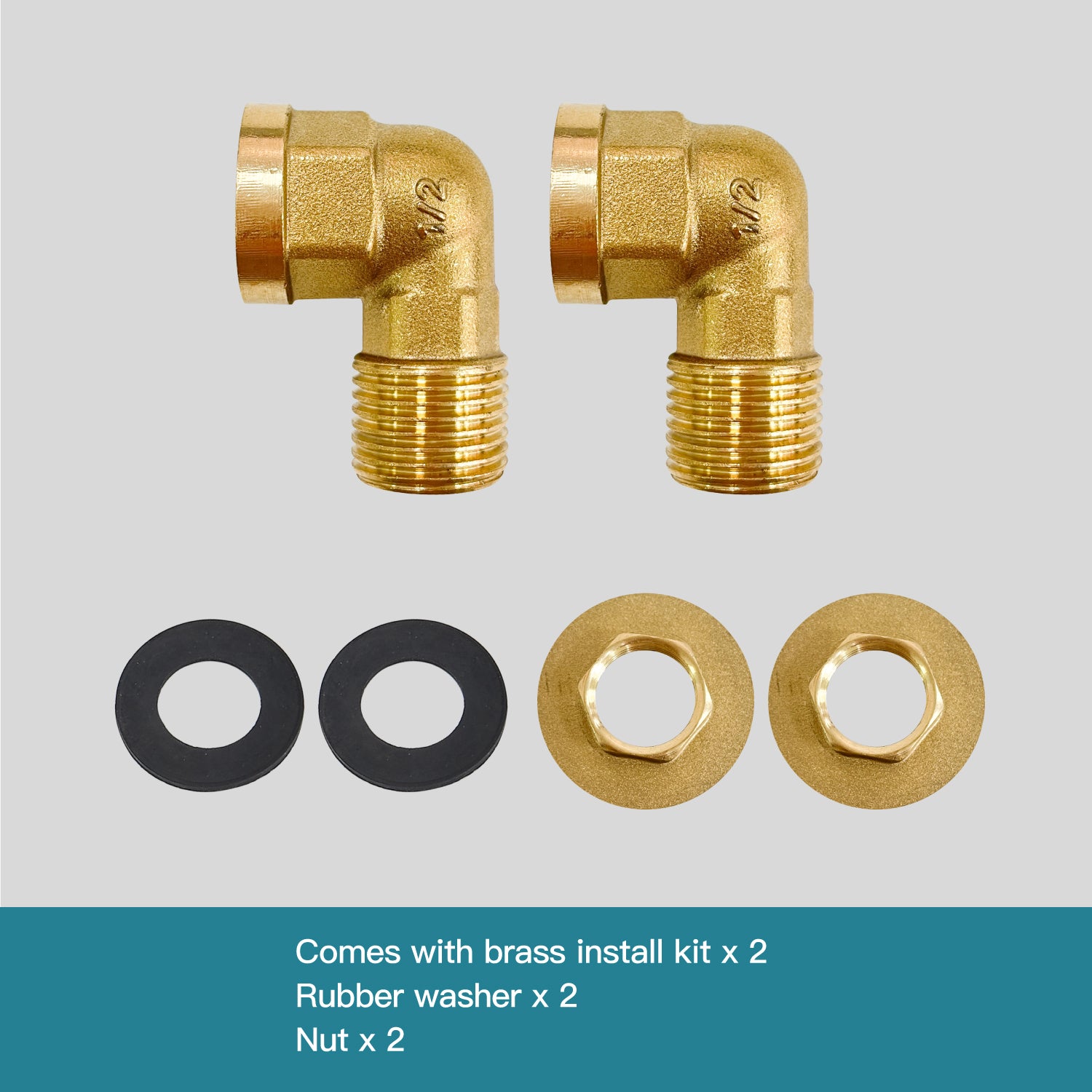Mounted Installation Kit for Wall Mount Faucets Connector Set Stainless Steel Commercial Kitchen Prep Utility Sink 1/2" NPT Female to Male 90 Degree