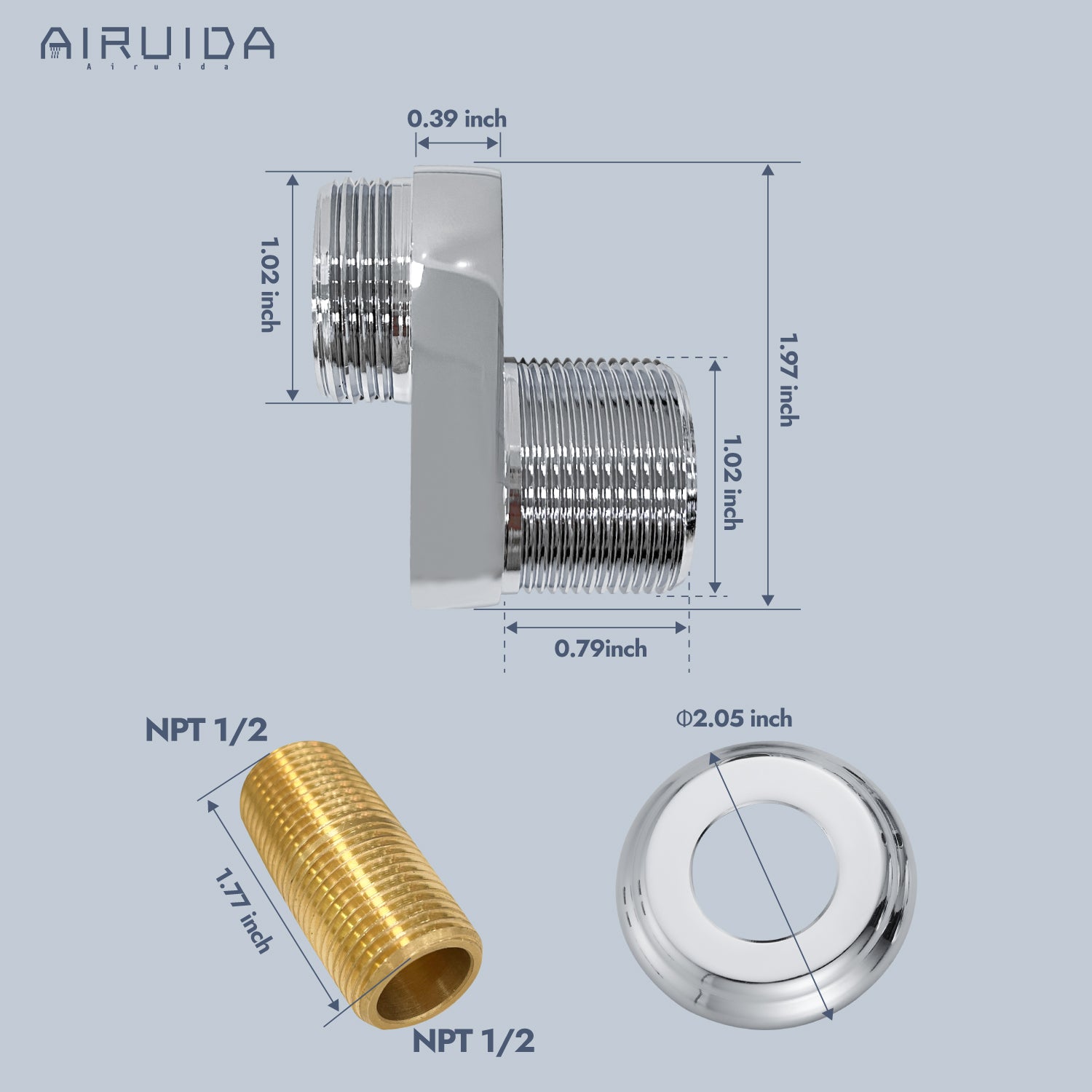 Wall Mount Faucets Connector Set Brass Kitchen Sink 1/2" NPT Female to G 3/4 Male Chrome Polish Mounted Installation Kit