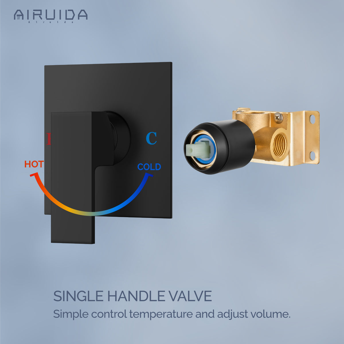 Airuida SingleFunction Shower Handle Valve Trim Kit Shower Valves Wal