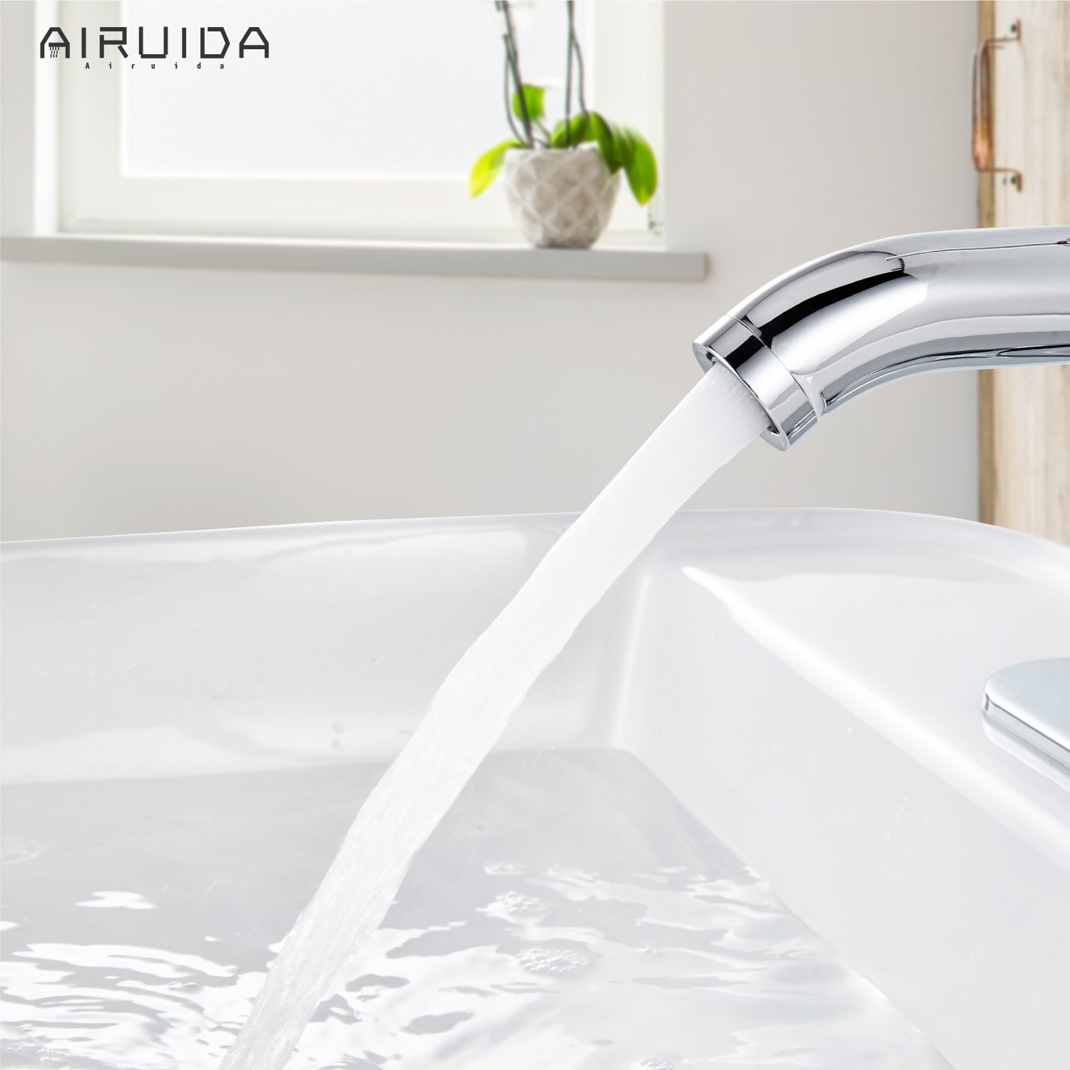 Airuida Short Bathroom Bowl Vessel Sink Faucet Bathroom Stainless Steel Mixer Tap Single Handle Single Hole Deck Mount with Circular Spout Bowl Vanity Faucets