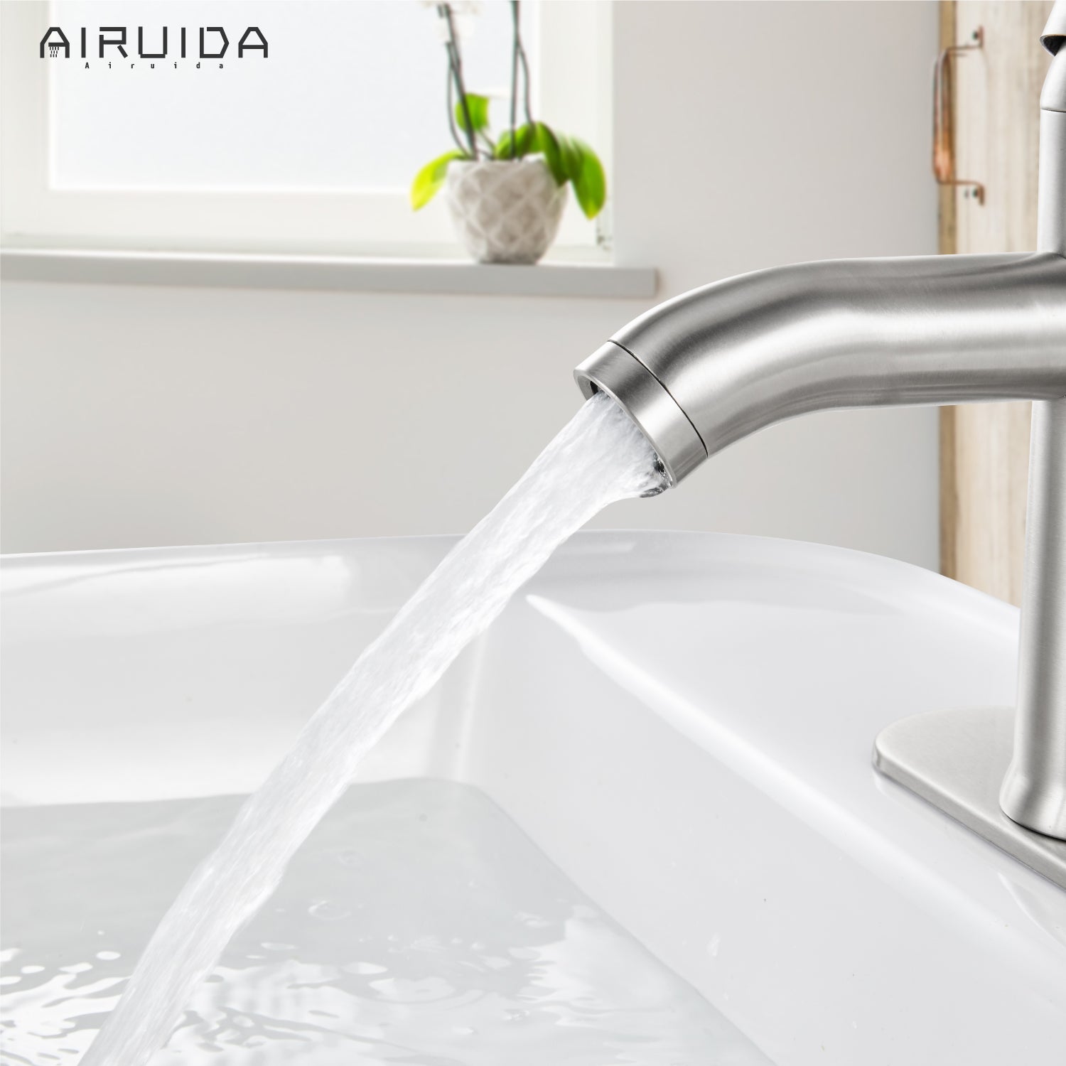 Airuida Short Bathroom Bowl Vessel Sink Faucet Bathroom Stainless Steel Mixer Tap Single Handle Single Hole Deck Mount with Circular Spout Bowl Vanity Faucets
