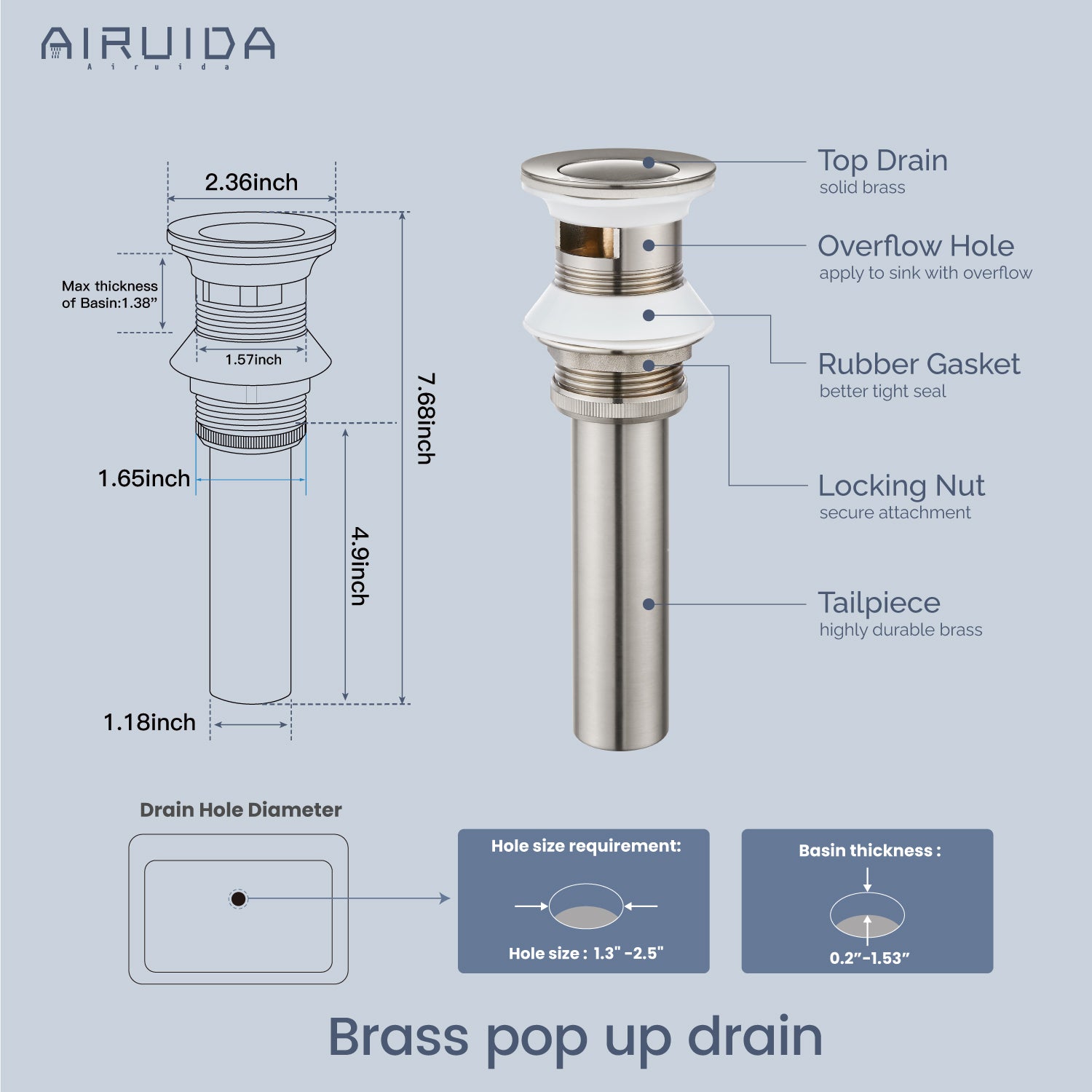 Airuida Widespread Waterfall Bathroom Faucet, Deck Mounted 8 Inch Faucet, Double Handles 3 Holes Waterfall Bathroom Faucet