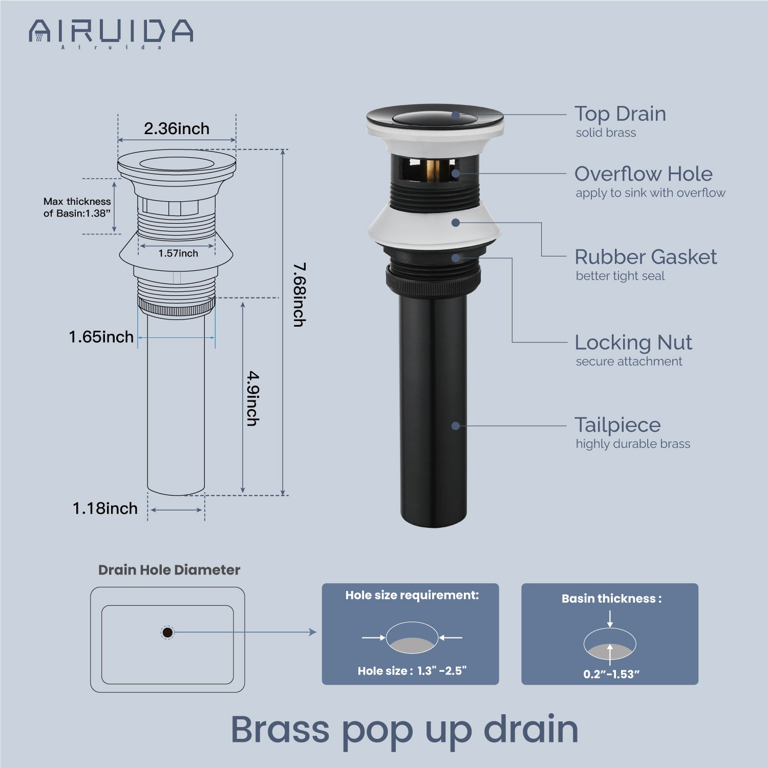 Airuida Widespread Waterfall Bathroom Faucet, Deck Mounted 8 Inch Faucet, Double Handles 3 Holes Waterfall Bathroom Faucet